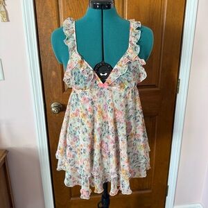 Victoria’s Secret Floral Chiffon Negligee Small